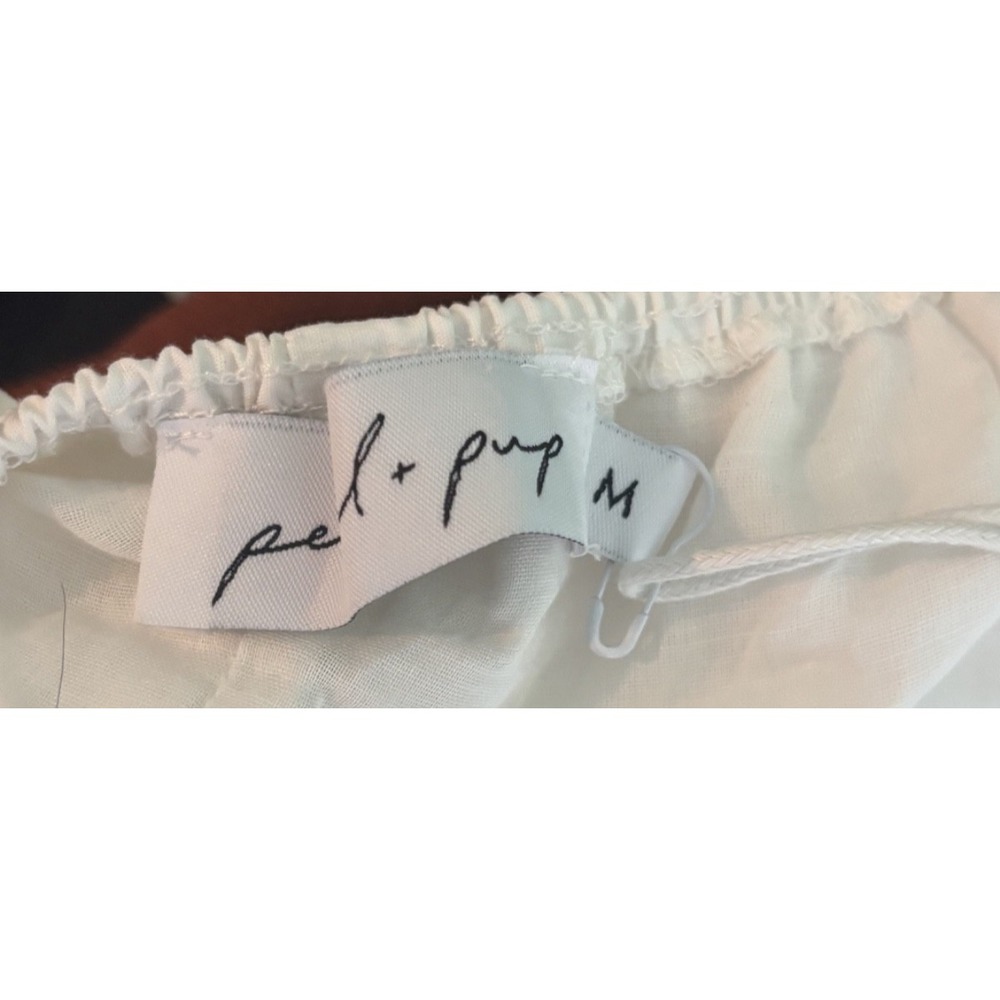 Petal & Pup Women's Alice Bow Back Midi Dress Womens Medium White Poplin NEW NWT - Picture 3 of 6